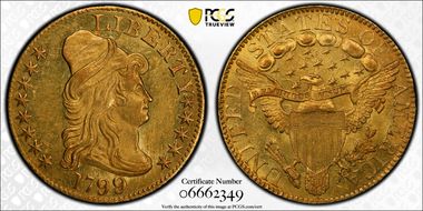 1799 $5 Small Stars Reverse MS62+