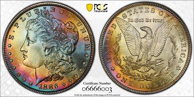 1886 $1 MS65+