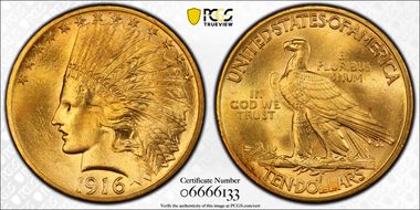 1916-S $10 MS66+