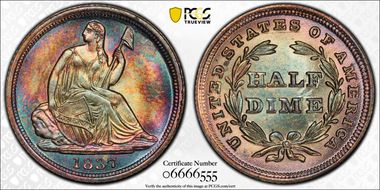 1837 H10C Seated, Small Date MS68