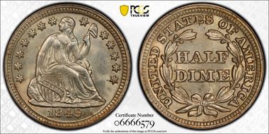 1849/6 H10C 9 Over Widely Placed 6 MS65