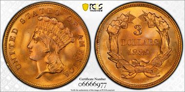 1889 $3 MS67