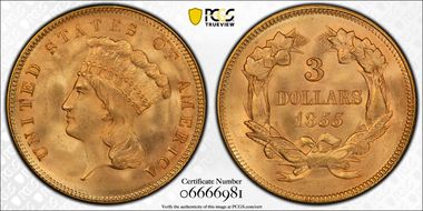 1855 $3 MS65