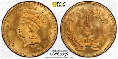 1865 G$1 MS68