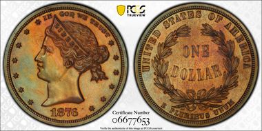 1876 $1 J-1463 PR62BN
