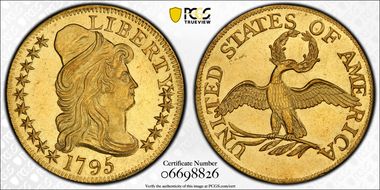 1795 $5 Small Eagle MS62