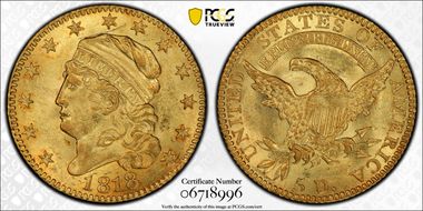 1818 $5 MS61