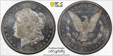 1878 8TF $1 VAM 23, Crazy Lips MS63DMPL