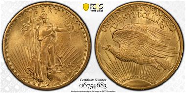 1909/8 $20 MS65