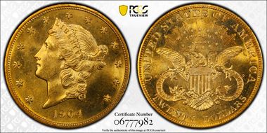 1904 $20 MS65+