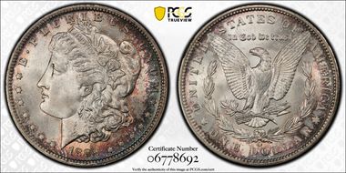 1889-O $1 VAM 6, Doubled Date MS64