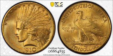 1910-D $10 MS64
