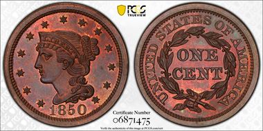 1850 1C Newcomb 11 PR66RB