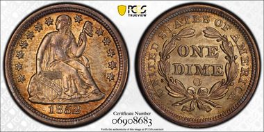 1852-O 10C MS64