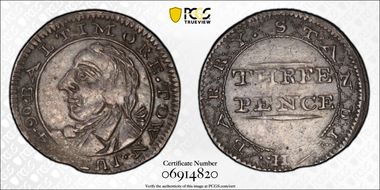 1790 AR 3P Standish Barry, Baltimore AU55