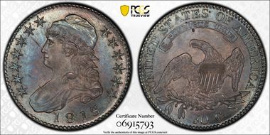 1818/7 50C Large 8 MS64+