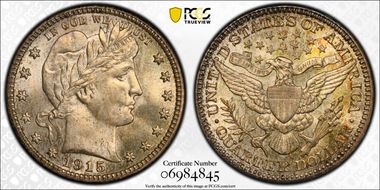 1915-S 25C MS66