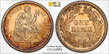1869 10C MS67