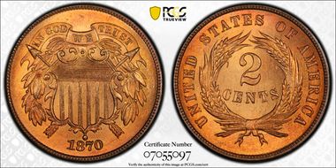 1870 2C MS66+ RD