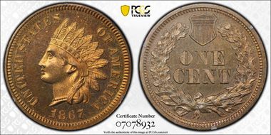 1867 1C PR65RB