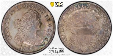 1803 $1 Large 3 AU58