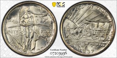 1937-D 50C Oregon MS65