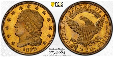 1829 $2.50 MS67