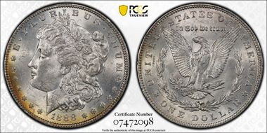 1888 $1 VAM 12, Doubled Reverse MS63