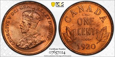 1920 1C Small Cent MS66RD