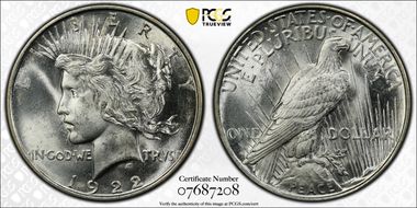 1922-D $1 MS65