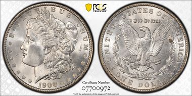 1900 $1 VAM 24 Doubled Wing MS65