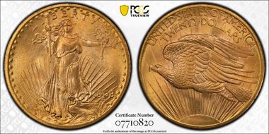 1908 $20 No Motto - Wells Fargo MS68