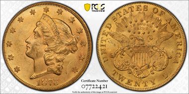 1876-CC $20 MS62