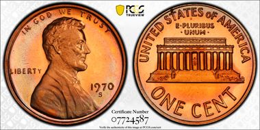 1970-S 1C Large Date PR69DCAM