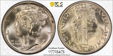 1945-S 10C Inverted S, FS-504 MS66