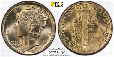 1945-S 10C Inverted S, FS-504 MS66