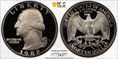 1982-S 25C PR70DCAM