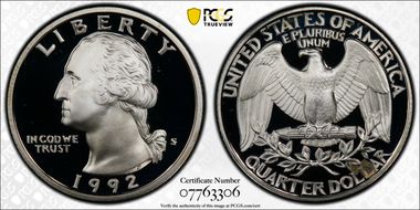 1992-S 25C Silver PR70DCAM
