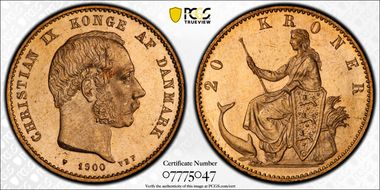 1900-VBP 20 Kr KM-791.2  Au MS65