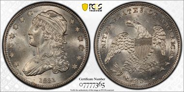 1831 25C Small Letters MS65+