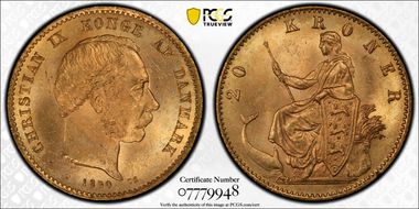 1890-CS 20 Kr KM-791.1  Au MS65