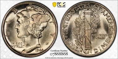 1944-D/D 10C RPM, FS-501 MS67FB
