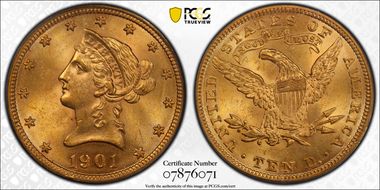 1901 $10 MS64