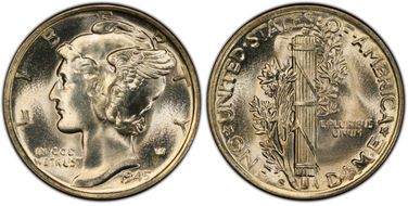 1945-S 10C Inverted S, FS-504 MS67