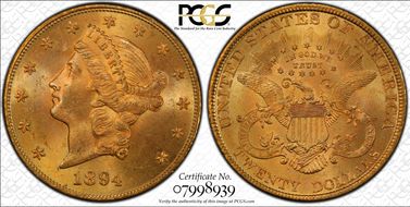 1894 $20 MS64+