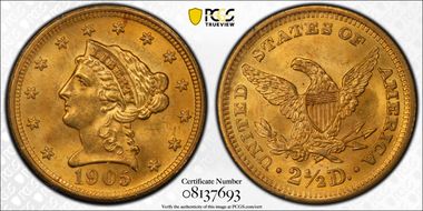 1905 $2.50 MS63