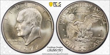 1972-S $1 Silver MS65