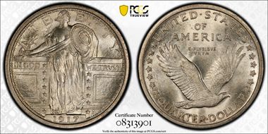 1917 25C Type 1 MS65FH