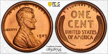 1909 VDB 1C PR67+ RD