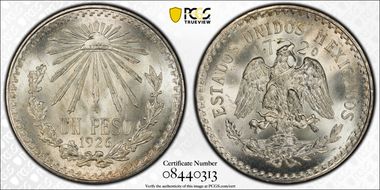 1926-M Peso KM-455  Ag MS66